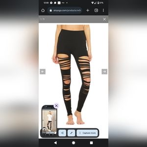 New black Alo extreme ripped warrior legging